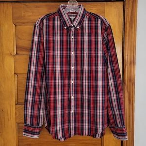 J. Crew Button Down Shirt Mens Size Medium Red Casual Tailored Fit